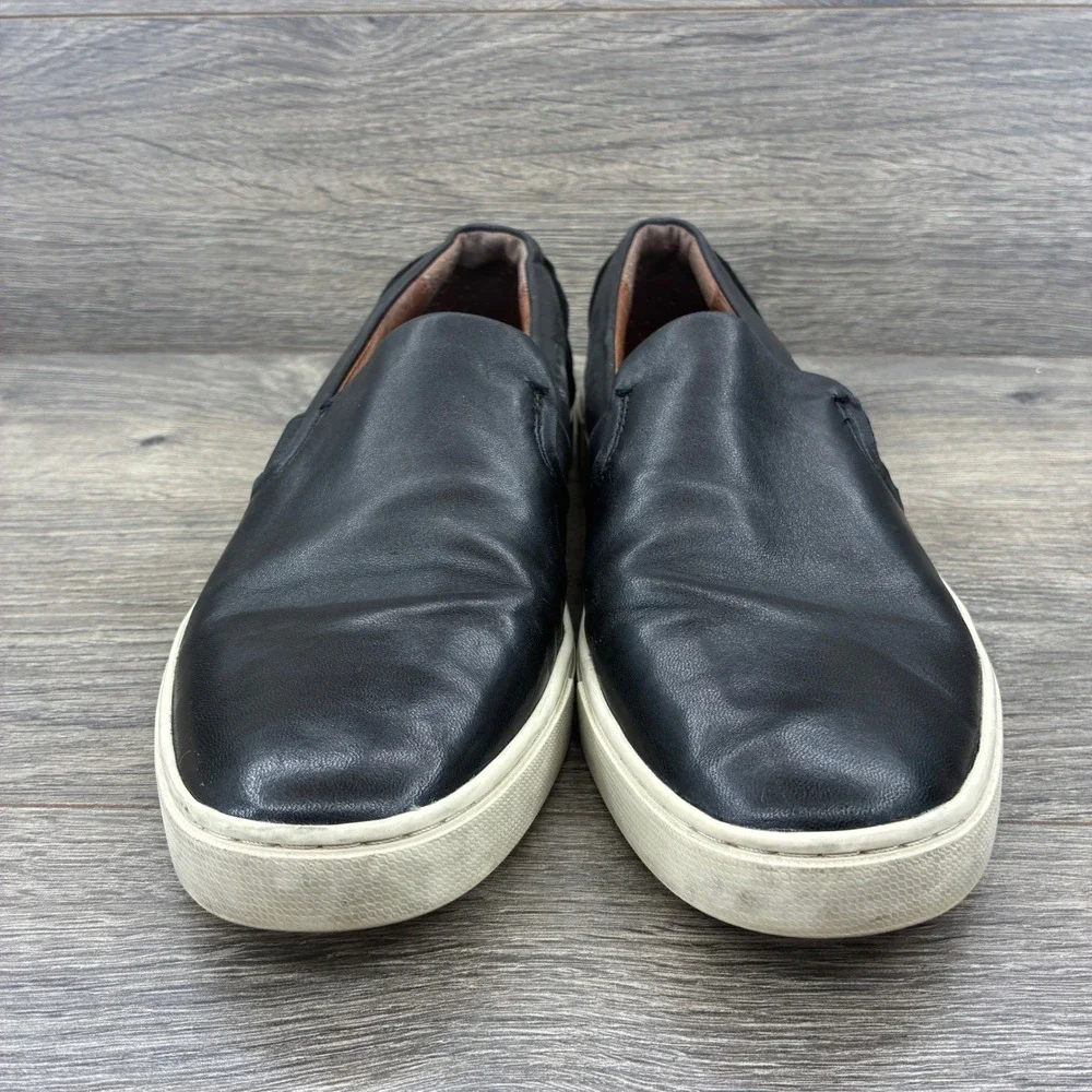 Frye Mens Black Leather Slip On Sneakers Casual Loafers Shoes Size 11M